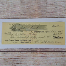 Antique Cancelled Check 1927 State Bank of Brocton School Fund Adeline Titus picture
