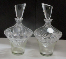 2 Vtg Astral Korea Lead Crystal PERFUME BOTTLES w/ Stoppers picture