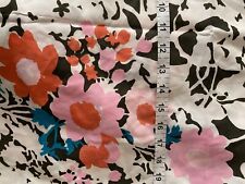 Flower Power Groovy Mod Fabric Vintage Boho Floral Material 1.7 Yards picture