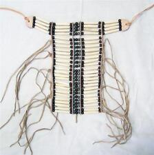 MED NATIVE INDIAN STYLE NATRUAL COLOR BONE BREAST CHEST PLATE new  beads LEATHER picture
