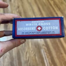 Antique Vtg Medical Dental Pharmacy - American White Cross Cotton - Unopened Box picture