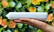 Large 210MM 8 Faceted Natural White Jade Metaphysical Healing Obelisk Tower picture
