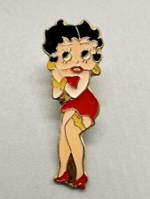 Vintage Rare Betty Boop Enamel Epoxy Lapel Pin Red Dress High Heels picture