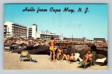 Cape May NJ-New Jersey, Rocky Shoreline, Beach Beauties, c1976 Vintage Postcard picture