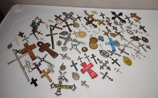 Lot Of Over 100 Crosses And Catholic Pendants And Charms picture