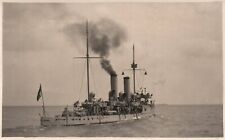 British Royal Navy HMS Cruiser RPPC Vintage Postcard c.1910 picture