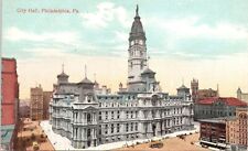 C.1910s Philadelphia PA City Hall Birds Eye Street View Trolley Postcard 132 picture