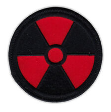 Motorcycle Jacket Embroidered Patch - Radioactive Nuclear Symbol (Black, Red) picture
