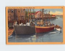 Postcard Fishing Boats in the Harbor Boothbay Harbor Maine USA picture