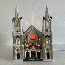Mervyn's Village Square Church Two Steeples 1996 Lighted Christmas Building picture