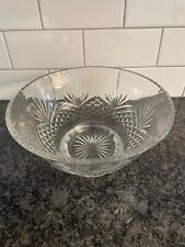 Hard to Find Vtg Marked Wedgwood Crystal Glass Bowl Majesty Pattern 8 7/8