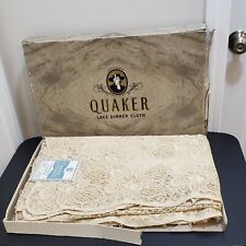 VTG New Antique Quaker Ecru Lace Victorian Banquet Dinner Tablecloth #6040 72x90 picture