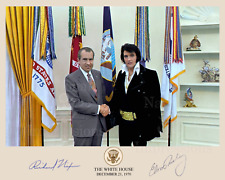 Richard Nixon Elvis Presley White House Oval Office Meeting 8x10 Photo Signed CL picture