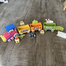 Vintage Cottontale Collection All Wood Train Set 18.5” “EASTER” Colorful 13 pc picture
