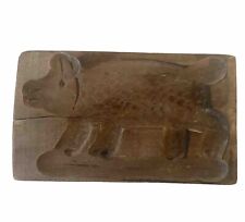 Antique American Primative Folk Art Hand Carved SPRINGERLE Wood Dog Cookie Mold picture