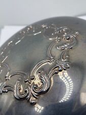 Powder Vanity Silver Plated VTG Reed & Barton Cut Glass Crystal Jar Vintage picture