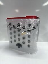 TUPPERWARE SUPER CEREAL STORER SHEER BLACK SEAL 20 CUP 4.8L DOG PAWS PET FOOD picture