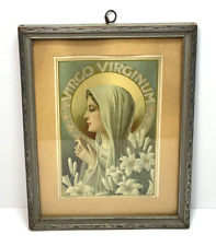 Vtg French Bouasse Jeune Virgin Mary Virgo Virginum Lithograph Framed w/Glass picture