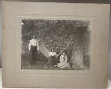 Antique Large Photograph Man, Two Ladies and Hammock Under A Tree picture
