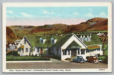 Grand Coulee WA Washington - Green Hut Cafe  Restaurant - Linen Postcard - c1938 picture