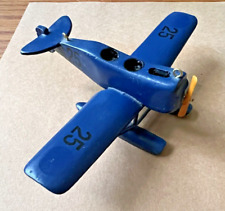 Vintage Blue #25 Wooden Water Airplane Model picture