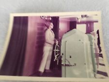 1968 TS HANSEATIC Ocean Liner Photo of WHEEL  Rudder with LADY PASSENGER 5X3.5 picture