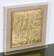 1976 Metropolitan Museum of Art MMA Egyptian King Tut GOLD PLAQUE in Shadow Box picture