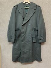 VTG 1950s Korean War US Military Wool lined Overcoat Belted Trench Coat 38R picture