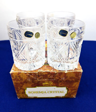 NEW 4x Set 24% Crystal Glass BOHEMIA POLTAR Oxford 10 Oz Old Fashioned Tumblers picture