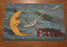 Pals Anthropomorphic Spoon And Crescent Moon Fantasy Postcard picture