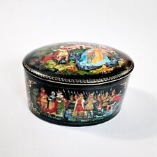 Palekh Vladimir Vlezko Porcelain Box Trinket Russia The Legend Of Tsar USSR 1989 picture
