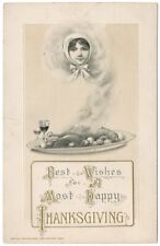 Winsch Shcmucker 1913 Thanksgiving Postcard Embossed Vintage Antique Best Wishes picture