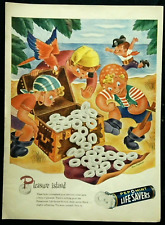 Vintage Art Print Ad LIFE SAVERS 1945 Pleasure Island boy pirates Mac Shepard picture