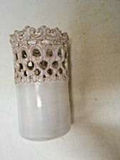  Pottery Vase -   Artist Signed Unusual  Ornate  Lattice Work  around the top  picture