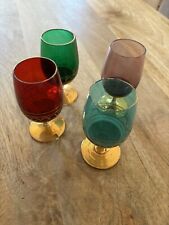 Vintage Authentic Rare Liquor Glasses Cups Set Of 4 Colored Art Deco Circa ‘20s picture