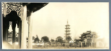 Panoramic view of Shanghai, Lung Wha Pagoda Vintage Silver Print. China Tirg picture