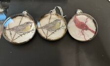 cardinal And Great Tit Bird disc ornament Set Of 3 picture