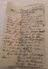 1869 Handwritten Letter Signed Henry A Dickerman Taunton Massachusetts Antique picture