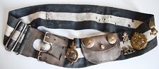 Antique British Military Belt W/ Pouch & 12 Pins RAF Royal Hussars Army Ordnance picture