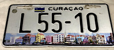 2014 Curacao license plate Flag Graphic Willemstad Skyline Caribbean L 55-10 tag picture