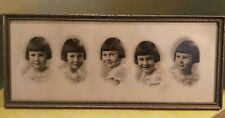 Vtg Rectangular Framed Silver Toned Black & White Child Portrait Signed 40s/50s picture