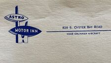 x3 Vintage Unused Astro Motor Inn Hicksville Long Island NY Stationery Letter picture