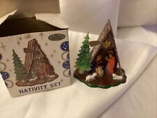 Vintage Miniature Plastic Christmas Nativity Set Made in Hong Kong picture