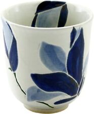 Arita yaki porcelain Japanese Green Tea cup Yunomi Magnolia Black L F/S new picture