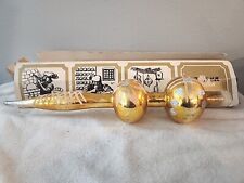 Vtg Lanissa Gold & Silver Glass Ornament Tree Topper West Germany w/ Box  12