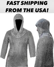 Medieval Warrior Chain Mail Shirt & Coif Armor Set And Shirt X-LARGE FAST SHIP picture