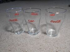 Vtg. Coca-Cola Coke Clear Glasses with Red Lettering 6