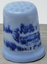 Vintage Unbranded The Farmer's Home Winter Currier & Ives Thimble Collectibe picture