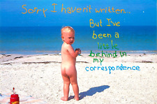 Sorry I Haven't Written....But - Humor Bare Butt Unposted Florida Beach Postcard picture