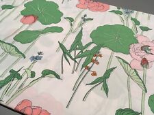 VTG Wamsutta Floral Lotus Tulip Lily Pad Coral Green Twin Sheet Set of 4 READ picture